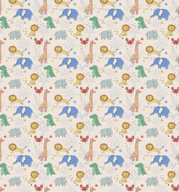 Tropical Animals Wallpaper, Drawing Pattern Mural, Oversized Custom Size Wall Art, Non - Woven, Non - Adhesive, Modern Wall Paper, Removable - Adawall Wallpaper - Registered Trade Accounts Only, Wallpaper Wholesale Account - W77536 - Adawall Wholesale - Wallpaper Wholesaler