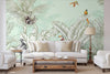 Tropical Animals Wallpaper, Green Drawing Wall Mural, Custom Size Wall Covering, Non - Woven, Non - Pasted, Removable, Art - Adawall Wallpaper - Registered Trade Accounts Only, Wallpaper Wholesale Account - FJ307-3 - Adawall Wholesale - Wallpaper Wholesaler