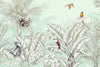 Tropical Animals Wallpaper, Green Drawing Wall Mural, Custom Size Wall Covering, Non - Woven, Non - Pasted, Removable, Art - Adawall Wallpaper - Registered Trade Accounts Only, Wallpaper Wholesale Account - FJ307-3 - Adawall Wholesale - Wallpaper Wholesaler