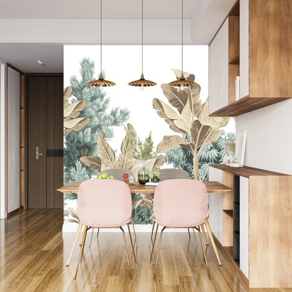 Tropical Botanical Wallpaper, Vintage Mural, Oversized Custom Size Wall Art, Non - Woven, Non - Adhesive, Modern Wall Paper, Removable - Adawall Wallpaper - Registered Trade Accounts Only, Wallpaper Wholesale Account - W77659 - Adawall Wholesale - Wallpaper Wholesaler
