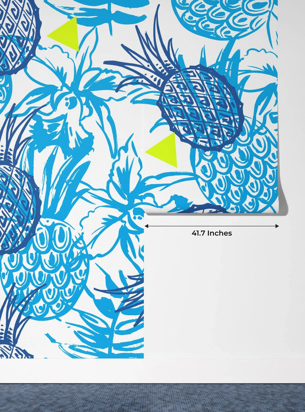 Tropical Design, Blue Wallpaper, Seamless Pattern Mural, Oversized Custom Size Wall Art, Non - Woven, Non - Adhesive, Modern Wall Paper, Removable - Adawall Wallpaper - Registered Trade Accounts Only, Wallpaper Wholesale Account - W77704 - Adawall Wholesale - Wallpaper Wholesaler