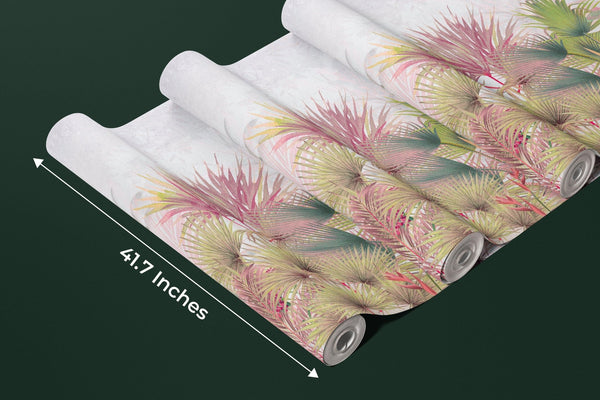 Tropical Forest, Pastel Colors Wallpaper, Leaves and Trees Mural, Oversized Custom Size Wall Art, Non - Woven, Non - Adhesive, Modern Wall Paper, Removable - Adawall Wallpaper - Registered Trade Accounts Only, Wallpaper Wholesale Account - W77828 - Adawall Wholesale - Wallpaper Wholesaler