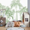 Tropical Green Trees Wallpaper, White Background Mural, Oversized Custom Size Wall Art, Non - Woven, Non - Adhesive, Modern Wall Paper, Removable - Adawall Wallpaper - Registered Trade Accounts Only, Wallpaper Wholesale Account - W78149 - Adawall Wholesale - Wallpaper Wholesaler