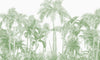 Tropical Green Trees Wallpaper, White Background Mural, Oversized Custom Size Wall Art, Non - Woven, Non - Adhesive, Modern Wall Paper, Removable - Adawall Wallpaper - Registered Trade Accounts Only, Wallpaper Wholesale Account - W78149 - Adawall Wholesale - Wallpaper Wholesaler