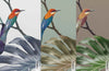 Tropical Jungle Wall Mural, Forest Wallpaper, Green Tree Leaf Bird, Custom Size, Non-Woven, Modern Wall Paper, Non-Pasted, Washable, Removable - Walloro High End Wallcoverings & More