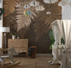 Tropical Leaves Wallpaper, Brown Tones Mural, Oversized Custom Size Wall Art, Non - Woven, Non - Adhesive, Modern Wall Paper, Removable - Adawall Wallpaper - Registered Trade Accounts Only, Wallpaper Wholesale Account - W78137 - Adawall Wholesale - Wallpaper Wholesaler