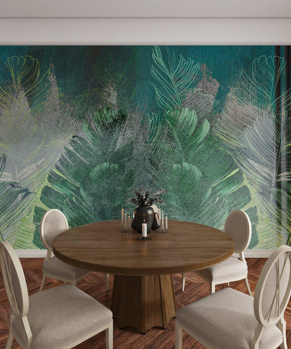 Tropical Leaves Wallpaper, Floral Background Mural, Oversized Custom Size Wall Art, Non - Woven, Non - Adhesive, Modern Wall Paper, Removable - Adawall Wallpaper - Registered Trade Accounts Only, Wallpaper Wholesale Account - W78139 - Adawall Wholesale - Wallpaper Wholesaler