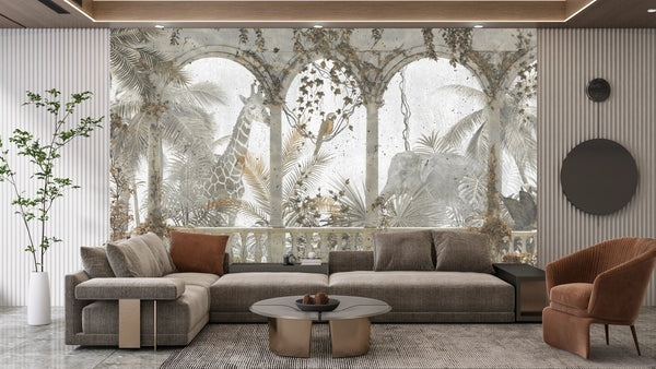 Tropical Leaves Wallpaper, Vines Mural, Oversized Custom Size Wall Art, Non - Woven, Non - Adhesive, Modern Wall Paper, Removable - Adawall Wallpaper - Registered Trade Accounts Only, Wallpaper Wholesale Account - W78138 - Adawall Wholesale - Wallpaper Wholesaler