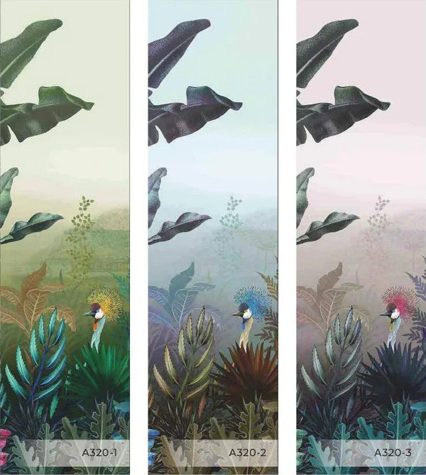 Tropical Theme Wall Mural, Green Nature Birds Palm Tree Leaves Wallpaper, Customized Wall Art, Large Store Shop Wall Paper, Jungle, Forest Theme - Adawall Wallpaper - Registered Trade Accounts Only, Wallpaper Wholesale Account - A320-1 - Adawall Wholesale - Wallpaper Wholesaler