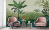 Tropical Theme Wall Mural, Green Nature Birds Palm Tree Leaves Wallpaper, Customized Wall Art, Large Store Shop Wall Paper, Jungle, Forest Theme - Adawall Wallpaper - Registered Trade Accounts Only, Wallpaper Wholesale Account - A320-1 - Adawall Wholesale - Wallpaper Wholesaler
