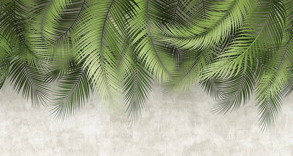 Tropical Tree Leaves Wallpaper, Above the Bed Wall Mural, Green Leaves Custom Size Wall Covering, Non - Woven, Non - Pasted, Washable, Removable - Adawall Wallpaper - Registered Trade Accounts Only, Wallpaper Wholesale Account - FJ312-1 - Adawall Wholesale - Wallpaper Wholesaler