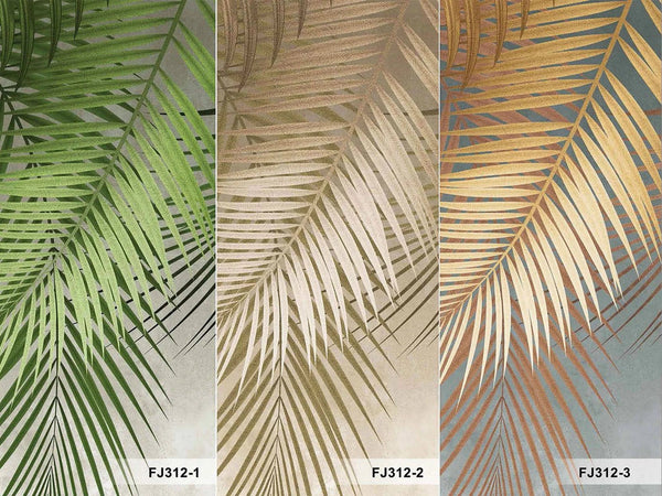 Tropical Tree Leaves Wallpaper, Above the Bed Wall Mural, Yellow Leaves Custom Size Wall Covering, Non - Woven, Non - Pasted, Washable, Removable - Adawall Wallpaper - Registered Trade Accounts Only, Wallpaper Wholesale Account - FJ312-3 - Adawall Wholesale - Wallpaper Wholesaler
