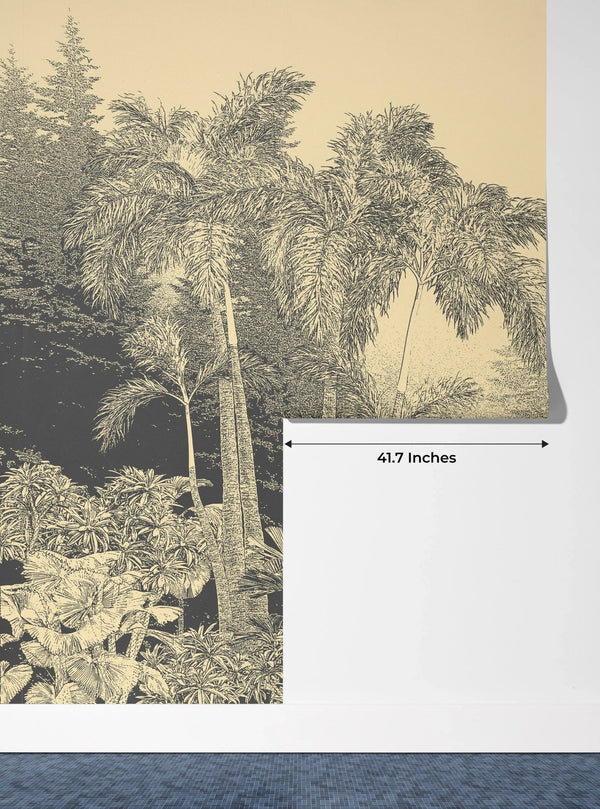 Tropical Trees Wallpaper, Foggy Forest Mural, Oversized Custom Size Wall Art, Non - Woven, Non - Adhesive, Modern Wall Paper, Removable - Adawall Wallpaper - Registered Trade Accounts Only, Wallpaper Wholesale Account - W78148 - Adawall Wholesale - Wallpaper Wholesaler