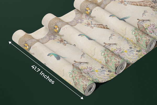 Tropical Trees Wallpaper, Safari Animals Mural, Oversized Custom Size Wall Art, Non - Woven, Non - Adhesive, Modern Wall Paper, Removable - Adawall Wallpaper - Registered Trade Accounts Only, Wallpaper Wholesale Account - W78135 - Adawall Wholesale - Wallpaper Wholesaler
