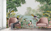 Tropical Wall Mural Art, Birds Forest Nature Theme Wallpaper, Interior Design Wall Covering, Non - Woven, Non - Pasted, Removable, Washable - Adawall Wallpaper - Registered Trade Accounts Only, Wallpaper Wholesale Account - A323-1 - Adawall Wholesale - Wallpaper Wholesaler