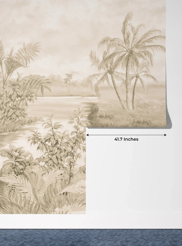 Tropics, Lake Wallpaper, Forest Mural, Oversized Custom Size Wall Art, Non - Woven, Non - Adhesive, Modern Wall Paper, Removable - Adawall Wallpaper - Registered Trade Accounts Only, Wallpaper Wholesale Account - W77994 - Adawall Wholesale - Wallpaper Wholesaler