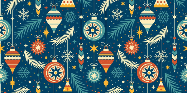 Vintage Christmas Decorations Wallpaper, Seamless Pattern Mural, Oversized Custom Size Wall Art, Non - Woven, Non - Adhesive, Modern Wall Paper, Removable - Adawall Wallpaper - Registered Trade Accounts Only, Wallpaper Wholesale Account - W78051 - Adawall Wholesale - Wallpaper Wholesaler
