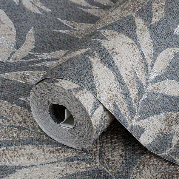Washed Blue Leaf Wallpaper, Textured Faded Tree Leaves Wallcovering, Non - Pasted - Adawall Wallpaper - Registered Trade Accounts Only, Wallpaper Wholesale Account - 1012-4 - Adawall Wholesale - Wallpaper Wholesaler