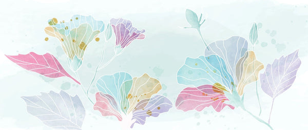 Watercolor Art Wallpaper, Colorful Flowers Mural, Oversized Custom Size Wall Art, Non - Woven, Non - Adhesive, Modern Wall Paper, Removable - Adawall Wallpaper - Registered Trade Accounts Only, Wallpaper Wholesale Account - W77936 - Adawall Wholesale - Wallpaper Wholesaler