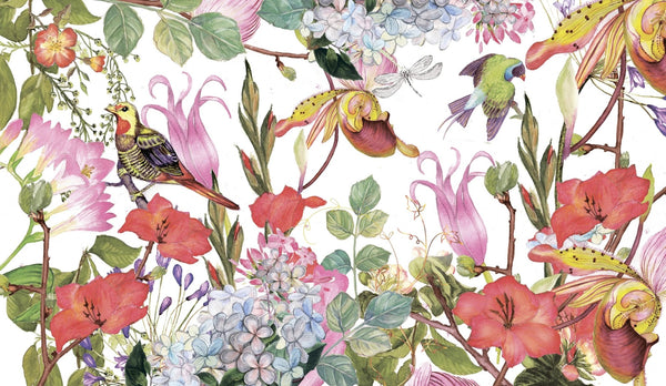 Watercolor Floral Wallpaper, Spring Garden Mural, Oversized Custom Size Wall Art, Non - Woven, Non - Adhesive, Modern Wall Paper, Removable - Adawall Wallpaper - Registered Trade Accounts Only, Wallpaper Wholesale Account - W77955 - Adawall Wholesale - Wallpaper Wholesaler