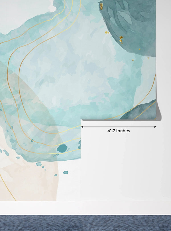 Watercolor Paint Splash Wallpaper, Golden Lines Mural, Oversized Custom Size Wall Art, Non - Woven, Non - Adhesive, Modern Wall Paper, Removable - Adawall Wallpaper - Registered Trade Accounts Only, Wallpaper Wholesale Account - W77901 - Adawall Wholesale - Wallpaper Wholesaler