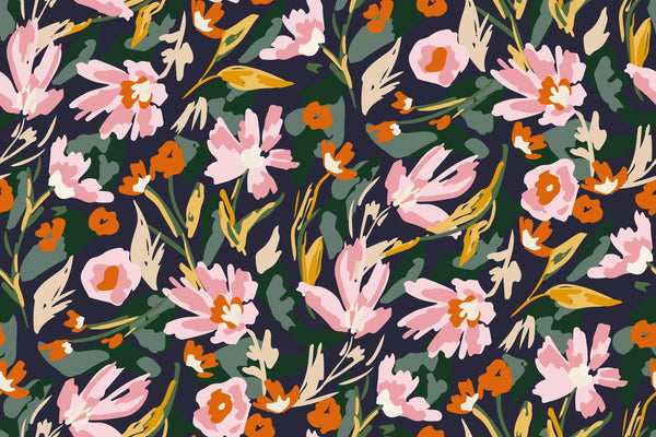 Watercolor Pink Wildflowers Wallpaper, Seamless Pattern Mural, Oversized Custom Size Wall Art, Non - Woven, Non - Adhesive, Modern Wall Paper, Removable - Adawall Wallpaper - Registered Trade Accounts Only, Wallpaper Wholesale Account - W78080 - Adawall Wholesale - Wallpaper Wholesaler
