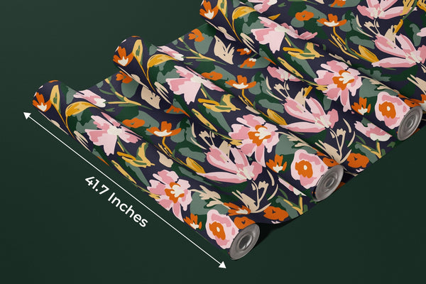 Watercolor Pink Wildflowers Wallpaper, Seamless Pattern Mural, Oversized Custom Size Wall Art, Non - Woven, Non - Adhesive, Modern Wall Paper, Removable - Adawall Wallpaper - Registered Trade Accounts Only, Wallpaper Wholesale Account - W78080 - Adawall Wholesale - Wallpaper Wholesaler