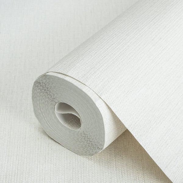 White Jute Basket Weave Textured Wallpaper, Solid Color Modern Plain Wallcovering - Adawall Wallpaper - Registered Trade Accounts Only, Wallpaper Wholesale Account - 3707-1 - Adawall Wholesale - Wallpaper Wholesaler