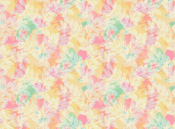 White Leaf Branches Wallpaper, Colorful Background Mural, Oversized Custom Size Wall Art, Non - Woven, Non - Adhesive, Modern Wall Paper, Removable - Adawall Wallpaper - Registered Trade Accounts Only, Wallpaper Wholesale Account - W77572 - Adawall Wholesale - Wallpaper Wholesaler