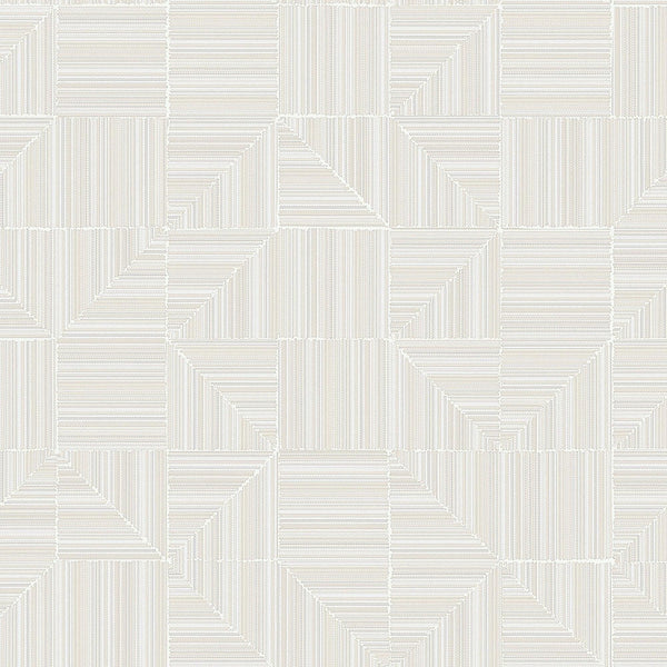 White Modern Geometric Shapes Wallpaper, Embossed Rich Textured Contemporary Wallcovering - Walloro High End Wallcoverings & More