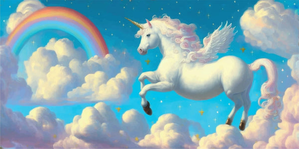 White Unicorn Wallpaper, Fluffy Clouds Mural, Oversized Custom Size Wall Art, Non - Woven, Non - Adhesive, Modern Wall Paper, Removable - Adawall Wallpaper - Registered Trade Accounts Only, Wallpaper Wholesale Account - W77829 - Adawall Wholesale - Wallpaper Wholesaler