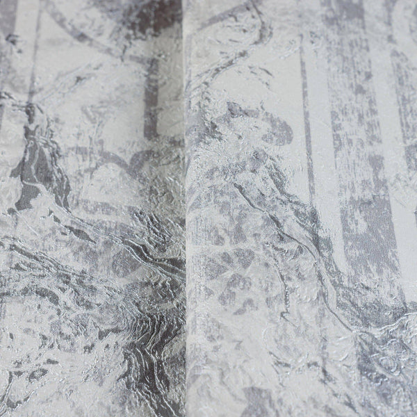 White Washed Distressed Wallpaper, Rich Damask Textured Wallcovering, Large 114 sq ft Roll, Washable, Rusted Effect, Abstract Wallpaper - Walloro High End Wallcoverings & More