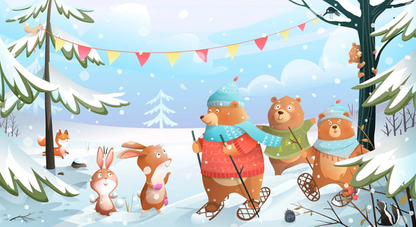 Winter Forest Wallpaper, Cute Animals Mural, Oversized Custom Size Wall Art, Non - Woven, Non - Adhesive, Modern Wall Paper, Removable - Adawall Wallpaper - Registered Trade Accounts Only, Wallpaper Wholesale Account - W78123 - Adawall Wholesale - Wallpaper Wholesaler